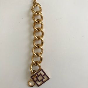 Trina Turk Gold Chunky Chain Bracelet w Charm